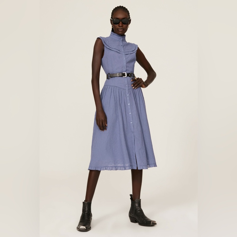 Pamela Love X RTR Blue Eyelet Midi Dress EUC Small
